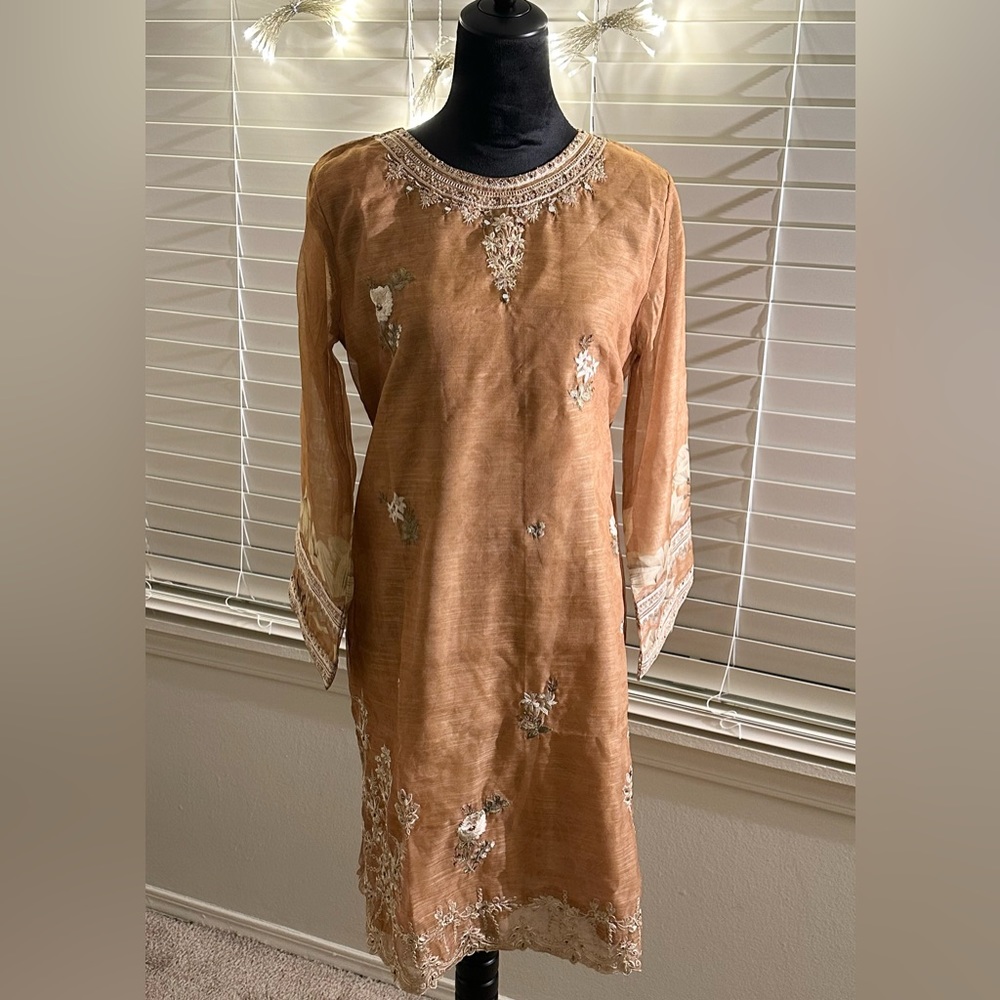 Dhanak embroidered shirt with Trouser and Fancy Dupatta.